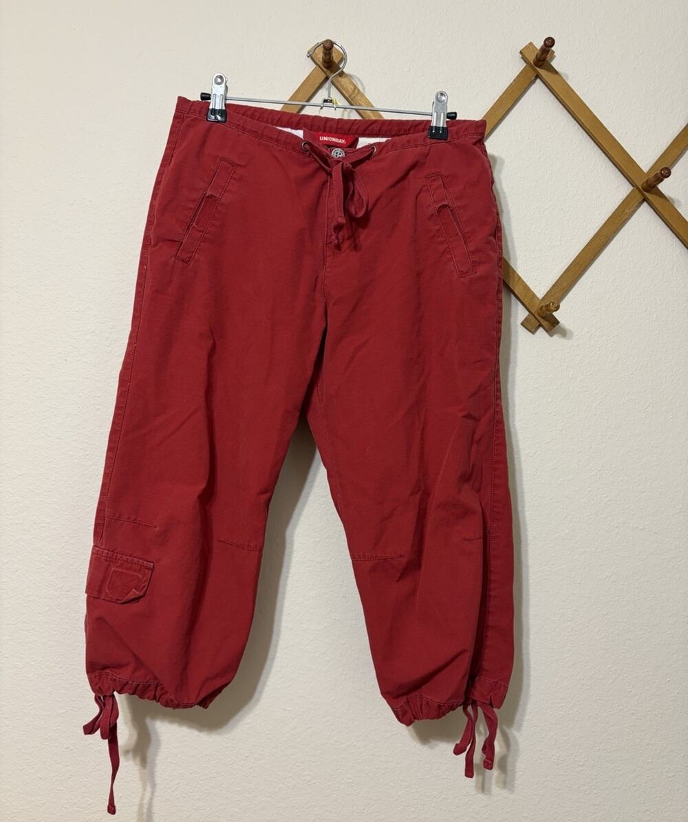 VTG Y2K Union Bay Low Rise Cargo Capris Red Size 5/6 2000s
